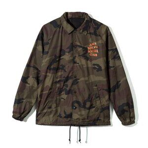 ASSC Anti Social Social Club Camo Coach Jacket - orange and green - Size Medium